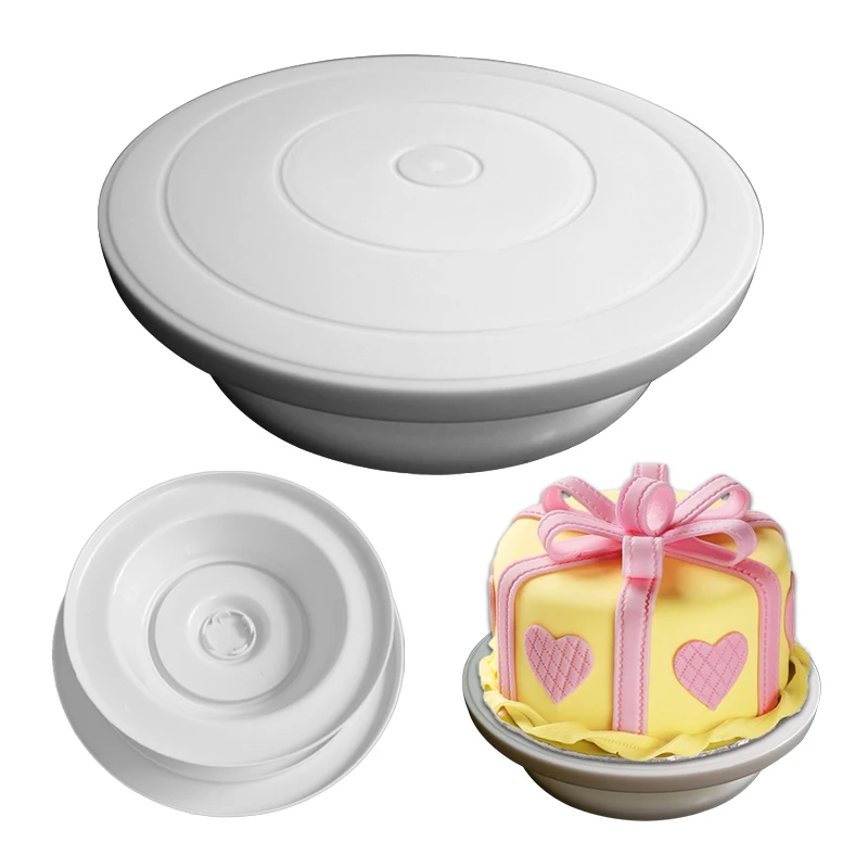 

28cm Cake Turntable Rotating Round Cake Decorating Stand Kitchen Gadgets Cake Rotary Table Plate Kitchen DIY Pan Baking Tool