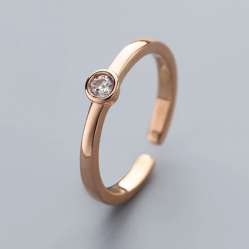 

L&P New Fashion Simple And Smooth 3 Color High Quality Cubic Zirconia Silver Rings Real 925 sterling silver Attractive jewelry