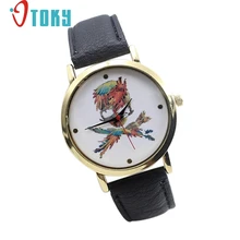 Творческий Милый reloj де pulsera Череп Шаблон Часы Женщины Кварц Искусственного Кожаный Ремешок 3.8 см Циферблат Часы Моды Аналоговые Часы