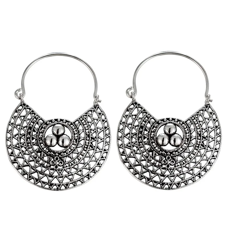 

VOJEFEN Bohemian Vintage Mandala Flower Drop Dangle Earring for Women Girl Hollow Floral Pendant Earrings,925 Sterling Silver