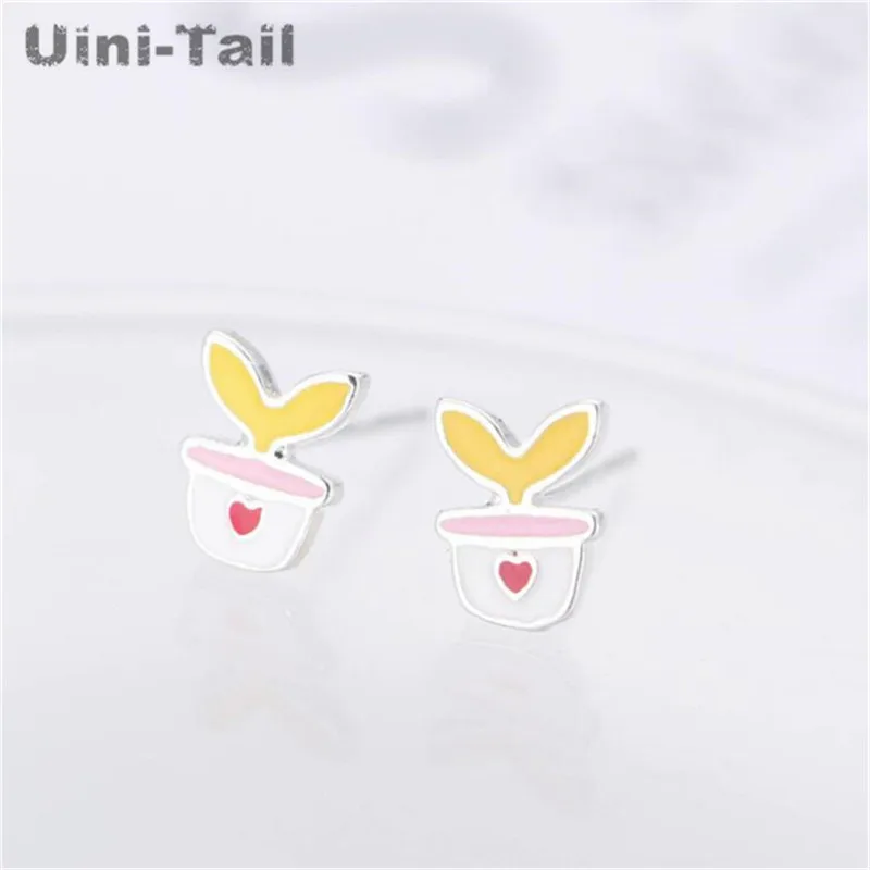Uini Tail 2018 новый список из стерлингового серебра 925 пробы Серьги в виде цветочного