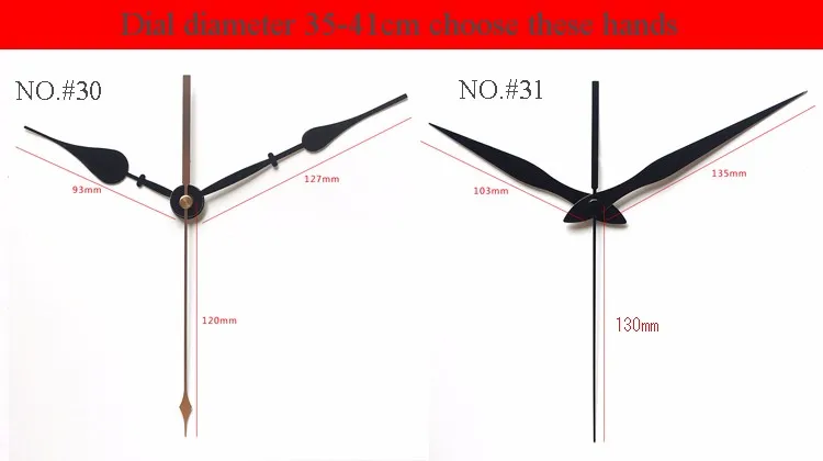 3 Size Long Shaft 6/9/13mm Music Chime Box Clock Movement Pendulum Swing Silent Mechanism With Hands DIY Replacement Kits