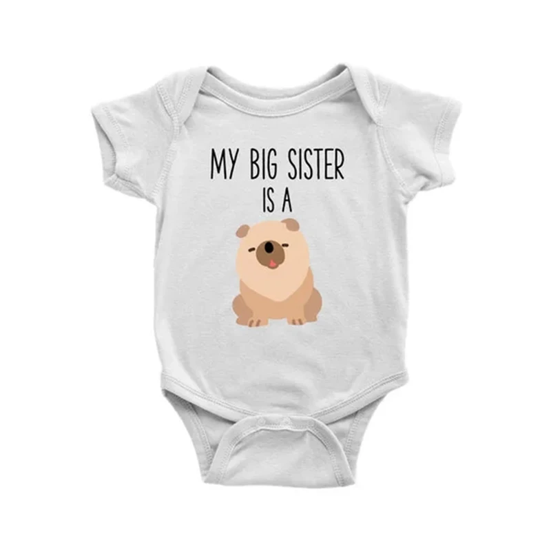 

YSCULBUTOL My Big Brother Sister Is A Chow Funny Baby Twins Bodysuit Gift Clothing