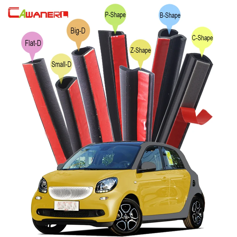 Special Offers Cawanerl Hele Auto Kap 4-Door Kofferbak Rubberen Strip Kit Geluid Controle Seal Rand Trim Tochtstrip Voor Smart ForFour