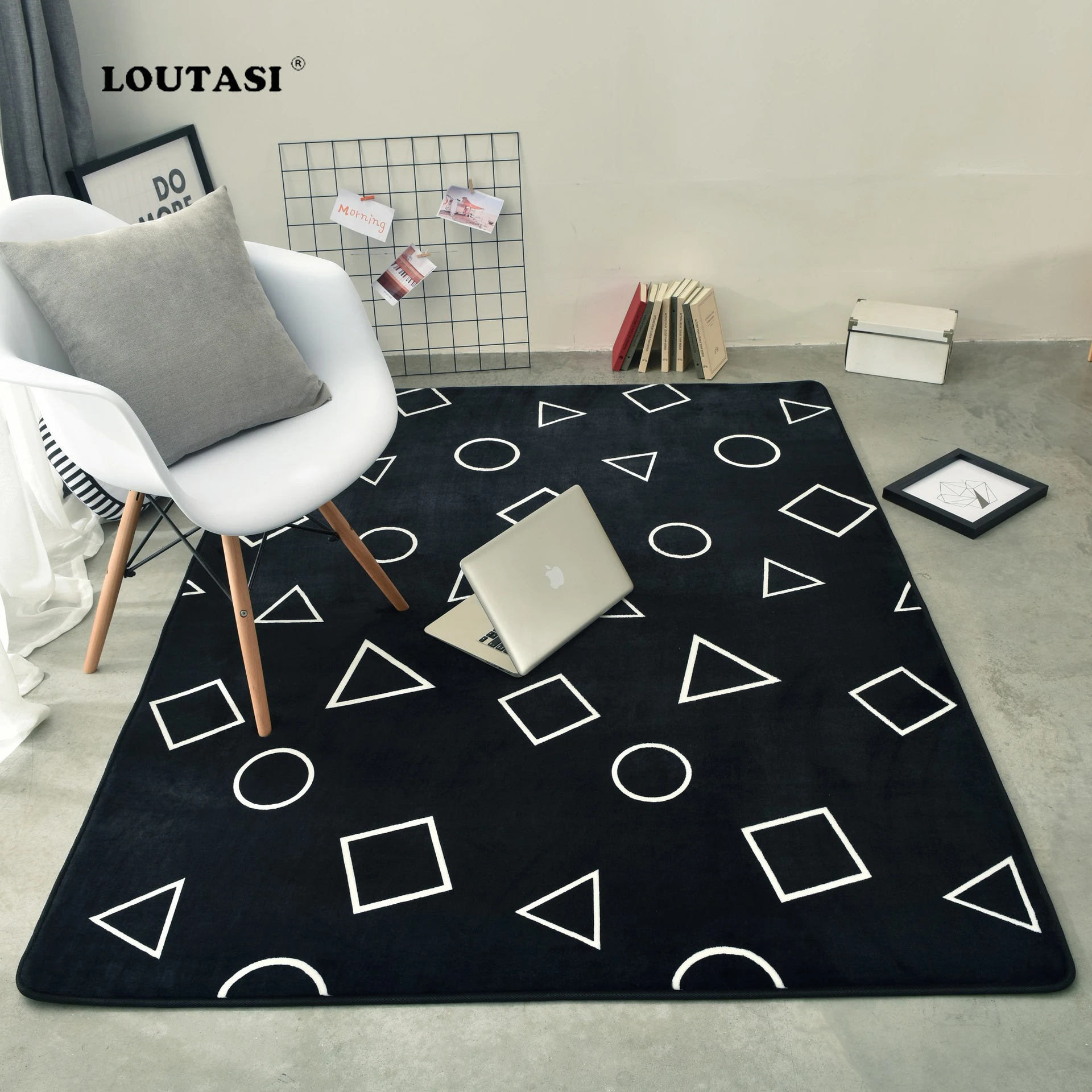 Loutasi Korean Design Geometry Carpet Anti Slip Floor Rug Bath Mat Soft Baby Playing Carpets For Living Room Indoor Bedroom Rug Carpet Aliexpress