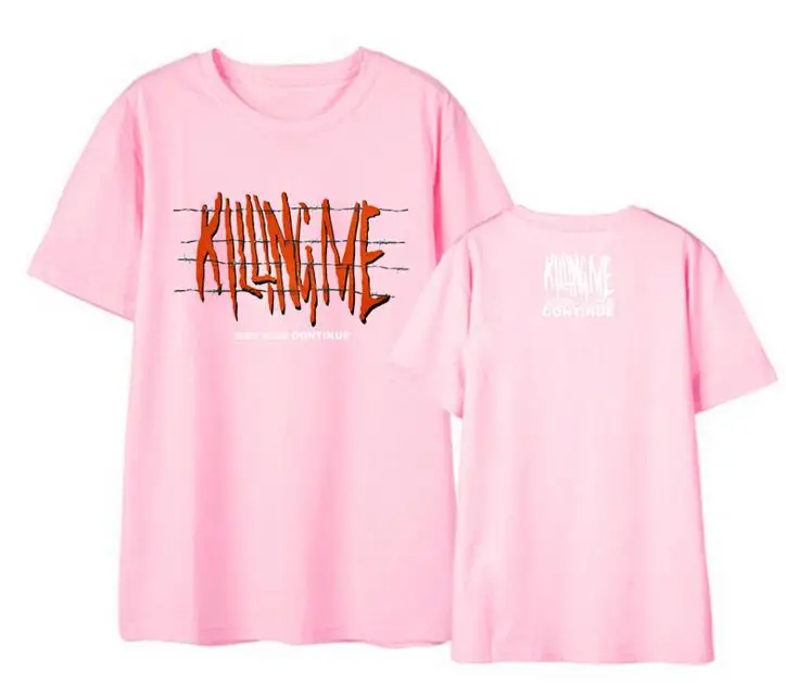Kpop ikon/Новинка; детская футболка с короткими рукавами и круглым вырезом, с принтом "The killing me" модная летняя футболка унисекс - Цвет: 3