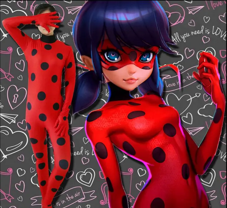 

women girls marinette cat noir cute cosplay costumes kids romper Miraculous Ladybug cosplay costume halloween costumes