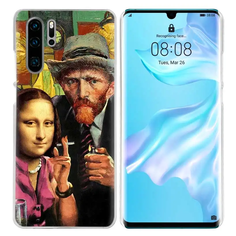 Забавный чехол Mona Lisa для huawei P20 P30 P Smart Nova 4 3i P10 P9 P8 mate 10 20 lite Pro Mini жесткий чехол для телефона из ПК - Цвет: 02