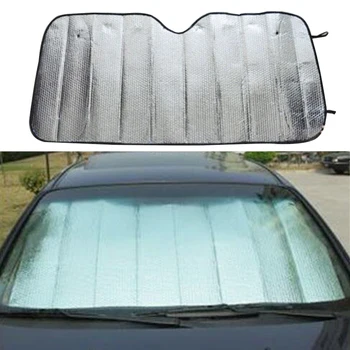 

Folding Front Rear Car Window Sun Shade Visor Windshield Block Cover Silver h j