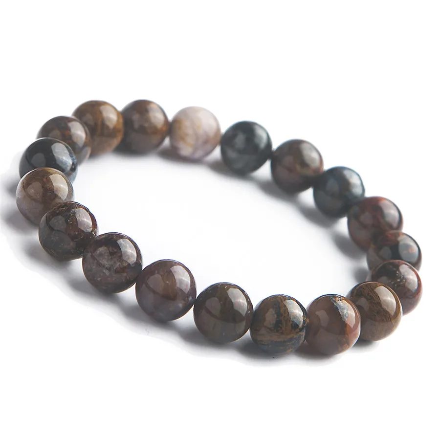 

Genuine Natural Pietersite Gems Stone Crystal Stretch Powerful Round Bead Bracelet 10mm