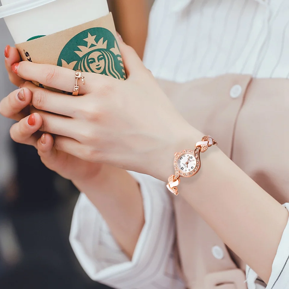 Lvpai-Relojes de pulsera de cristal para mujer, pulsera de lujo, de cuarzo, informal, a la moda, nueva marca - Imagen 5