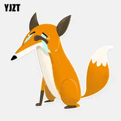 YJZT 15,5 см * 15 см смешное животное плакучая лиса декоративная наклейка для автомобиля ПВХ 5-0998