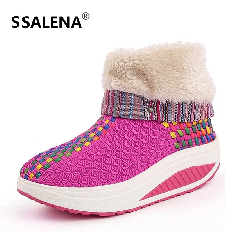 

Women Winter Plus Velvet Swing Shoes Snow Platform Boots Women Thermal Warm Shoes Flat Ankle Boots Lose Weight Sneakers #B2361