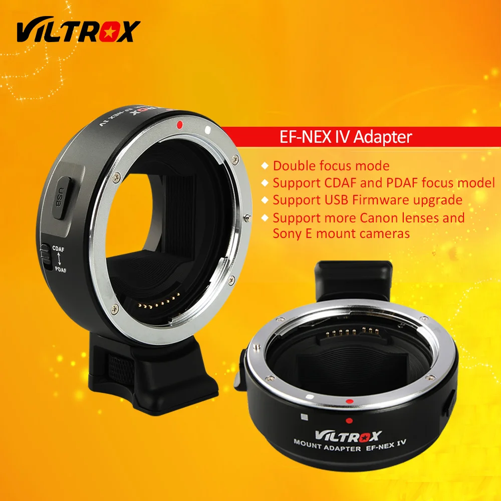 Viltrox EF-NEX IV Auto Focus Lens Adapter untuk Canon EOS EF EF-S Lens ke Sony E NEX Penuh Frame A9 AII7 A7RII A7SII A6500 A6300