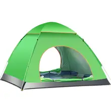 3-4 человека Автоматические Складные палатки Семейные палатки Пляжная палатка Кемпинг двойная скорость, чтобы открыть отторжение(зеленый