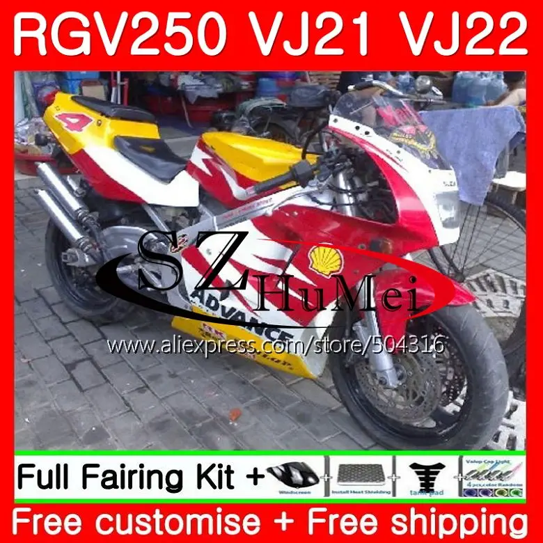 Комбинезоны для SUZUKI VJ21 RGV250 88 89 90 91 92 93 101SH. 8 RGV-250 VJ22 RGV 250 1988 1989 1990 1991 1992 1993 фабрики "Красный обтекатели - Цвет: No.  1
