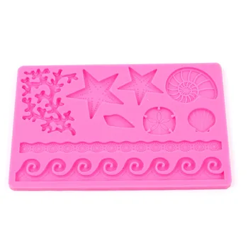 

Hot Silicone Cake Mold 3D Underwater World Conch Shell Mould Fondant Decoration