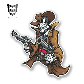

EARLFAMILY 13cm x 10cm Car Sticker Cowboy Skull Vinyl Decal Laptop Travel Luggage Graphics Cartoon Car Styling Accessories