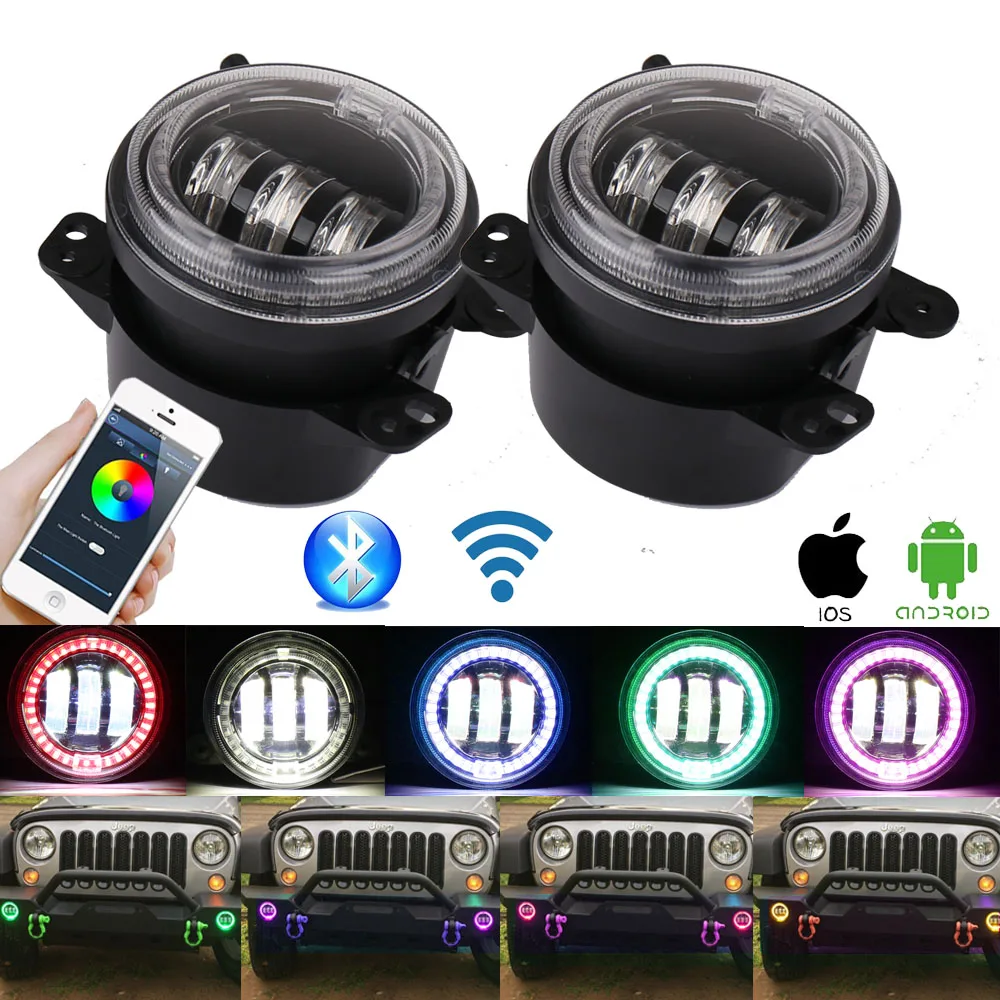 

RGB 1 Pair LED Fog Light Kit 30W 4 inch For 07~14 Jeep Wrangler JK Rubicon Sahara