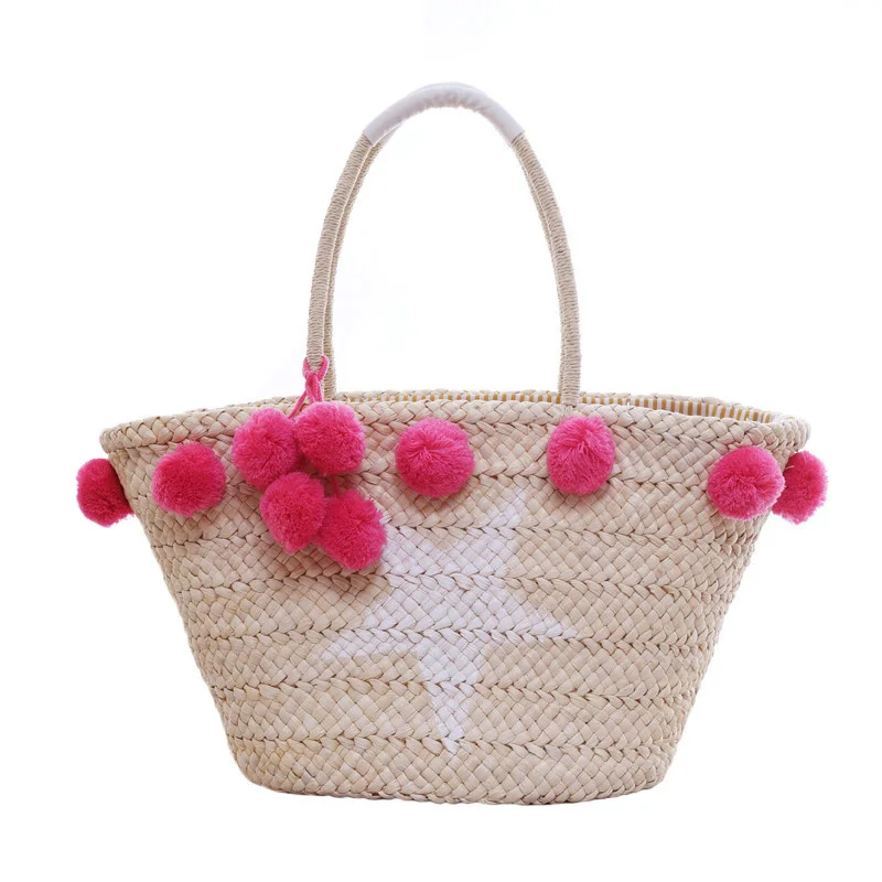 Women Handbags Straw Beach Bag Fashion Knitting Big Capacity Summer Hand Bag Luxury Designer Casual Bucket Shoulder Bags SS0287 (1)