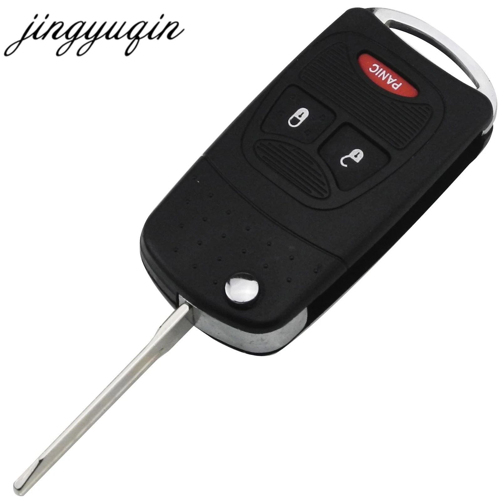 

jingyuqin 3 Button Case Button Pad Flip Key shell Fit For Chrysler For Jeep fit Dodge Ram 1500 Caliber Nitro Ram 2500 Ram 3500