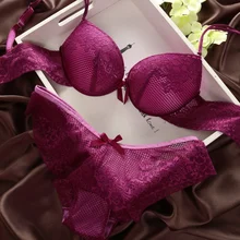 Fashion Sexy Bra Pant Set Floarl Lingerie Push Up Bra Suits 32 34 36 B C
