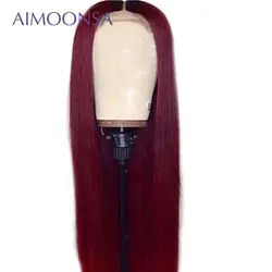 1B/99J Ombre Парик их натуральных волос 13x6 Синтетические волосы на кружеве al красный Синтетические волосы на кружеве человеческих волос парики