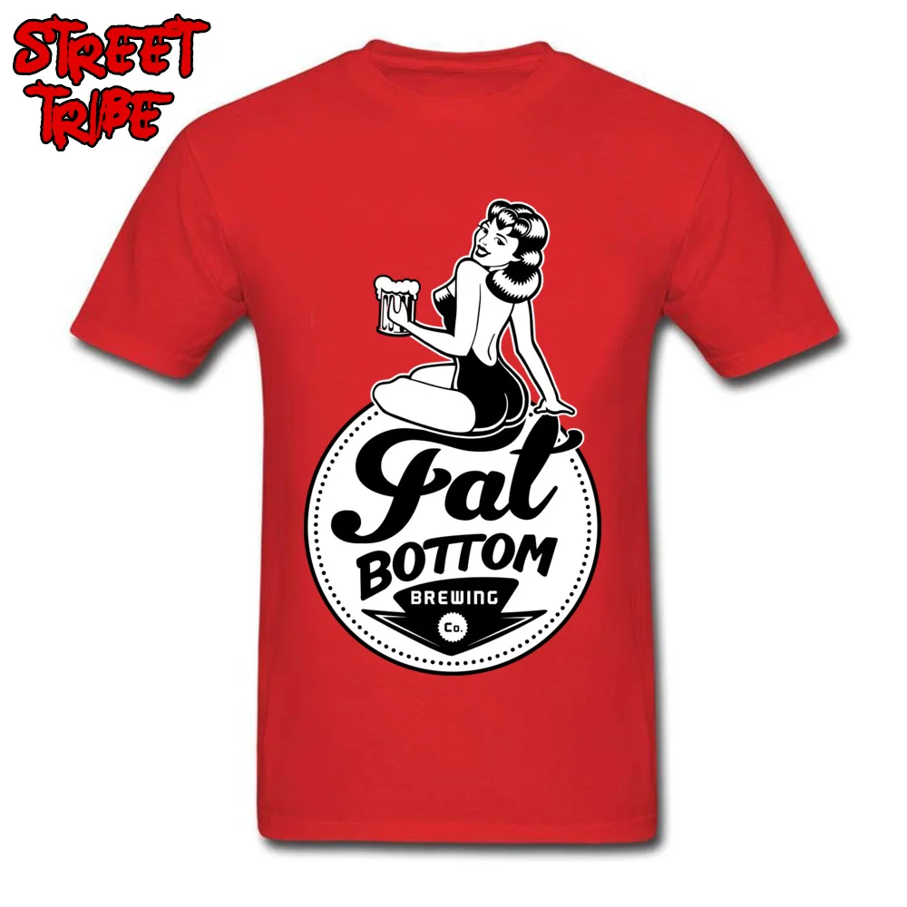 Casual Tshirts Plain Short Sleeve Family 100% Cotton Fabric O Neck Men's Tops & Tees Personalized Tops T Shirt Summer beer brewing grains malts brewery fat bottom red