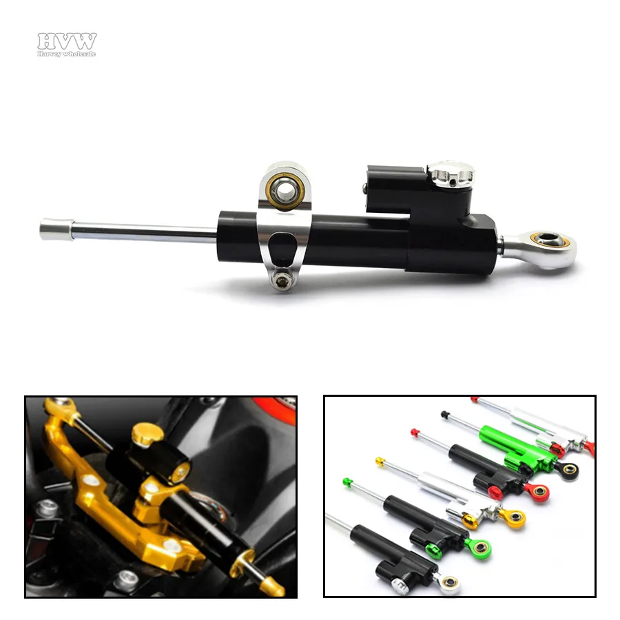 for MT07 MT09 Universal CNC aluminum Steering Stabilizer Damper Linear Reversed Safety Control for Yamaha FZ1 FZ6 YZF R1 R6