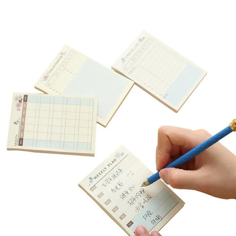 Kawaii Week/month Plan Sticker Paper Memo Pad Adhesivas Notepad Notebook Sticky Notes Office School Supplies Korean Stationery | Канцтовары