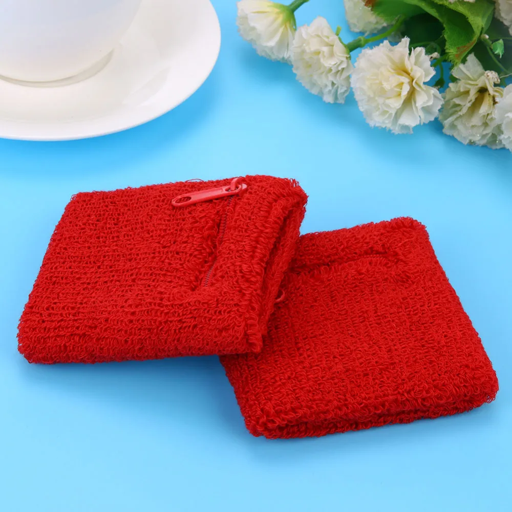 1 пара карманных наручных полос на молнии для тенниса, спортивные Напульсники, поддержка запястья, для спортзала, велоспорта, полотенце, хлопок, повязка для фитнеса, пауэрлифтинг