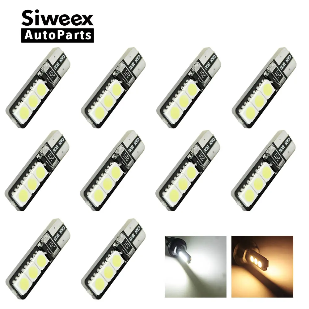 10pcs/lot T10 6 SMD 5050 194 W5W Canbus12V No Error Free Car Tail Turn Indicator LED Bulbs Light Lamp Taillights Bulb | Автомобили и