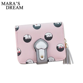 

Mara's Dream Women's Wallet Female Cartoon Printed Purse Ladies Small Short PU Leather Zipper Coin Card Holder New Carteria Girl