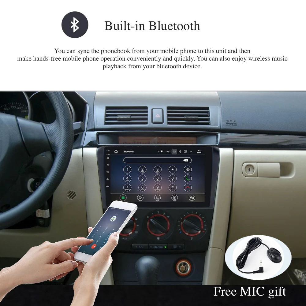 Perfect Android 9.0 Car Radio 2 Din GPS Navi for Mazda 3 Mazda3 Radio 2006 2007 2008 PX6 DSP IPS 4Gb+64Gb HDMI RDS WIFI USB AUX RK3399 1