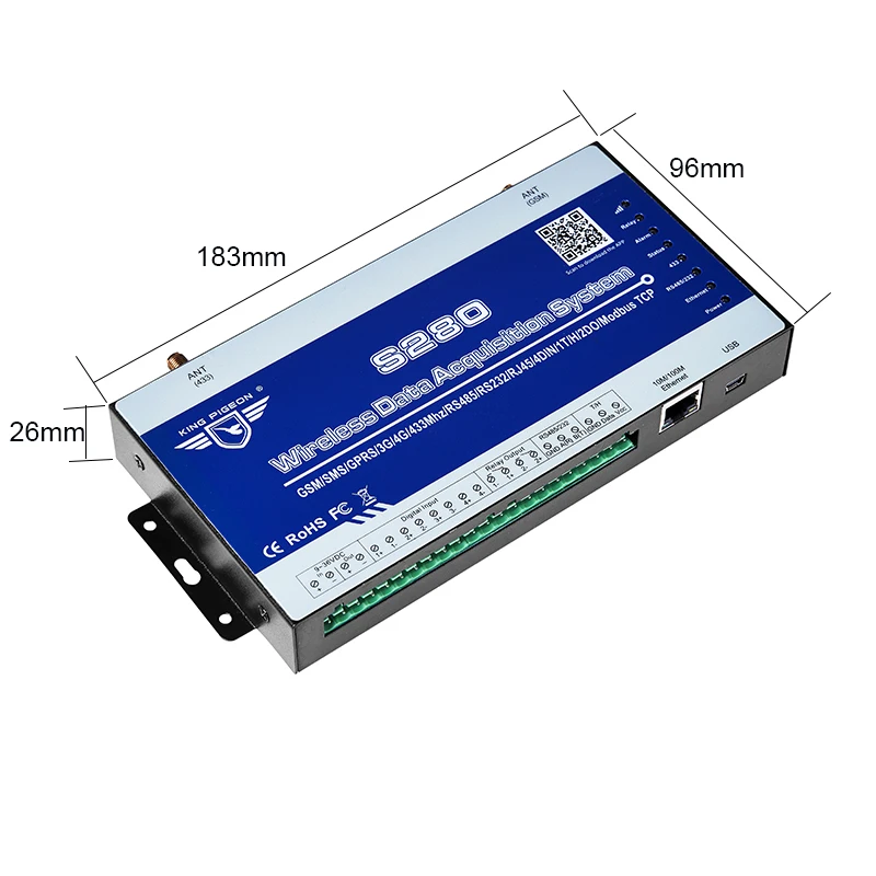 Беспроводной LoRa система сбора данных GSM SMS Пульт дистанционного управления Modbus RTU Поддержка Ethernet регистратор данных для Smart factory