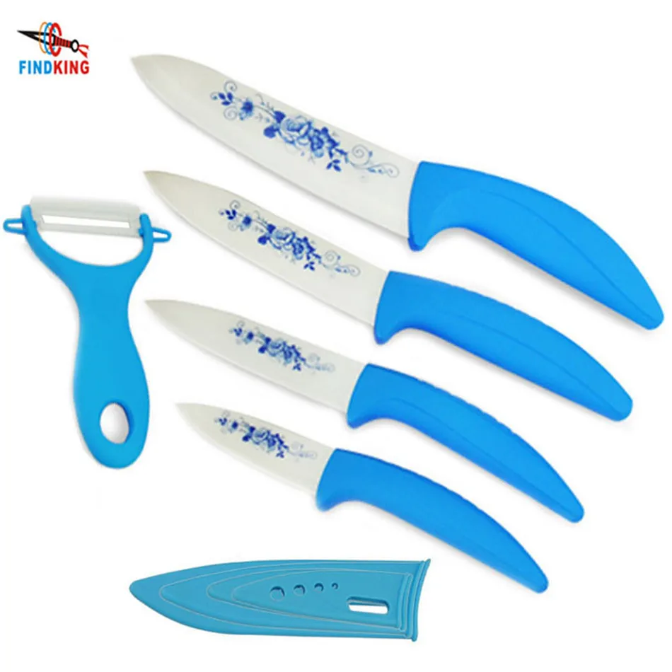 Ceramic Knife kitchen knife Set Kit 3" 4" 5" 6" inch with Blue Flower