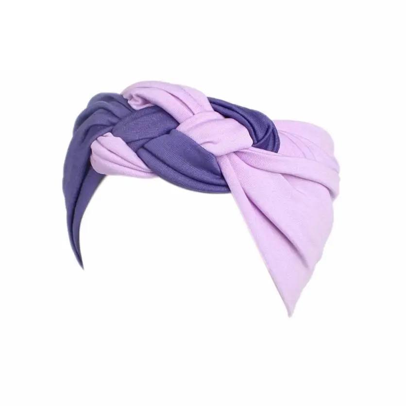 

2018 New Fashion Women Ladies Boho Turban Head Warp Hair Band Sports Wide Elastic Headband double color hot sale Jan 27