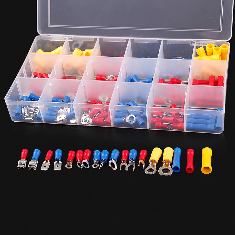 175PCS Crimp Terminals Yellow Red Blue Set Assortment Electrical