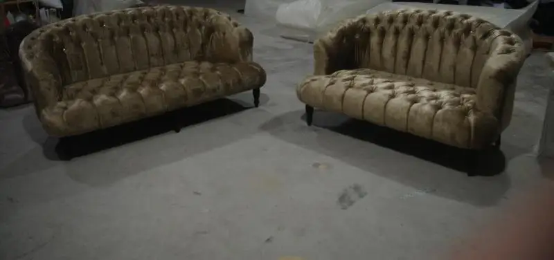 

Fashion flocking L sofa light purple fabric living room sofa hot selling