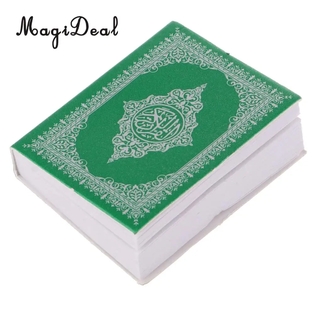 1/6 Scale Mini Holy Bible Book Model Dollhouse Miniatures Decoration for Study Room Green Cover