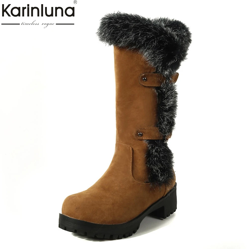 

Karinluna 2018 Large Size 32-43 Winter Snow Boots Women Shoes Woman Boots Warm Plush Fashion Boots Woman Shoes