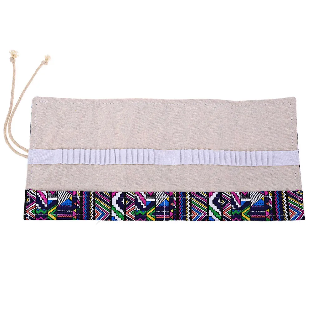 Fashion Storage Bag For Pen 36 48 72 Slots Canvas Wrap Portable Roll Up Pencil Bag Pen Case Holder Storage for Pencil organizer2
