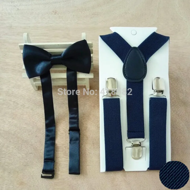 LB001-S size candy color children supenders and bowtie sets Y-back braces for Wedding