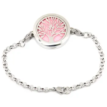 

10pcs tree of life 30mm Magnet Aromatherapy Essential Oils Stainless Steel Perfume Diffuser Locket bracelet