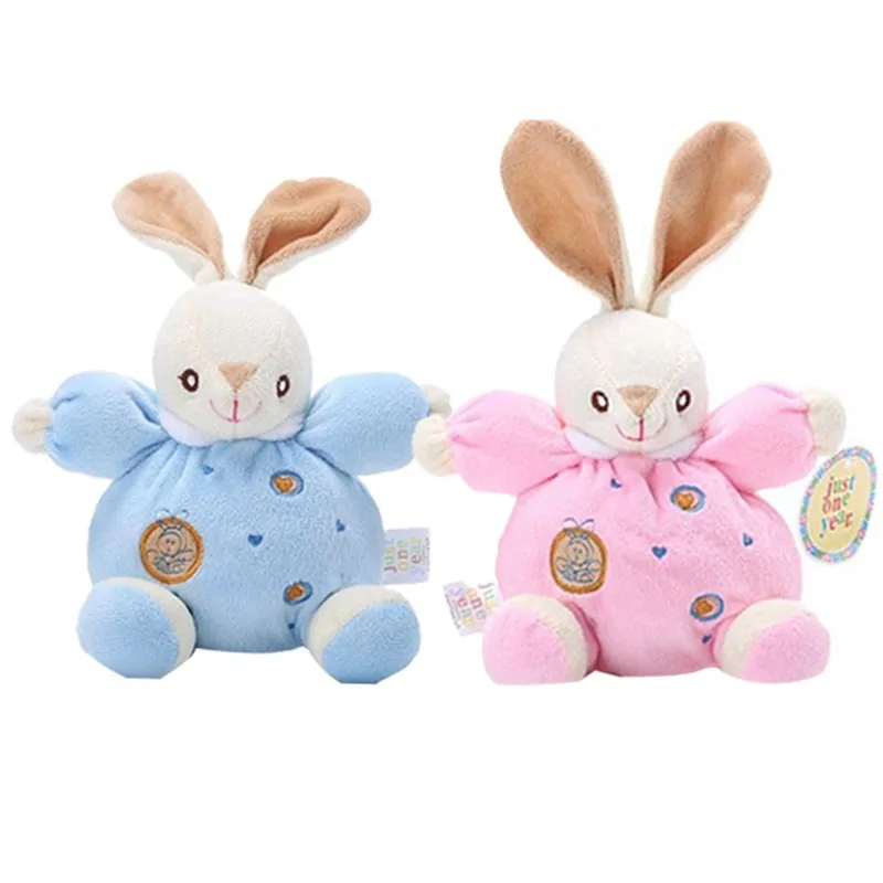 HOT 16cm Baby Rattles Mobiles Toy Pink Blue Cute Rabbit ring bell