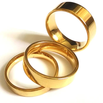 

25pcs High Quality Fashion luxury Stainless steel Gold rings Party Rings Wedding Rings Christmas Gift Lovers Favor SS316L