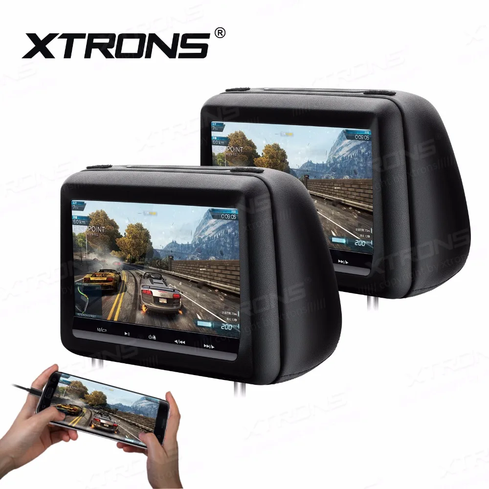 Автомобильный DVD плеер XTRONS на подголовник 10 1 дюйма с сенсорной панелью и кожаным