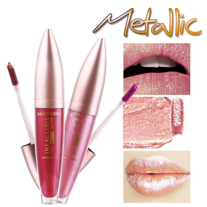 

Luminous Moisturizing Liquid Lipstick Glitter Lip Gloss Sexy 6 Colors Shimmer Gloss Fashion Bright Flash Pearlescent TSLM1