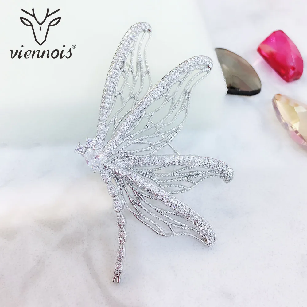 Viennois модные ювелирные изделия винтажная/серебряная Стрекоза Циркон Кристалл