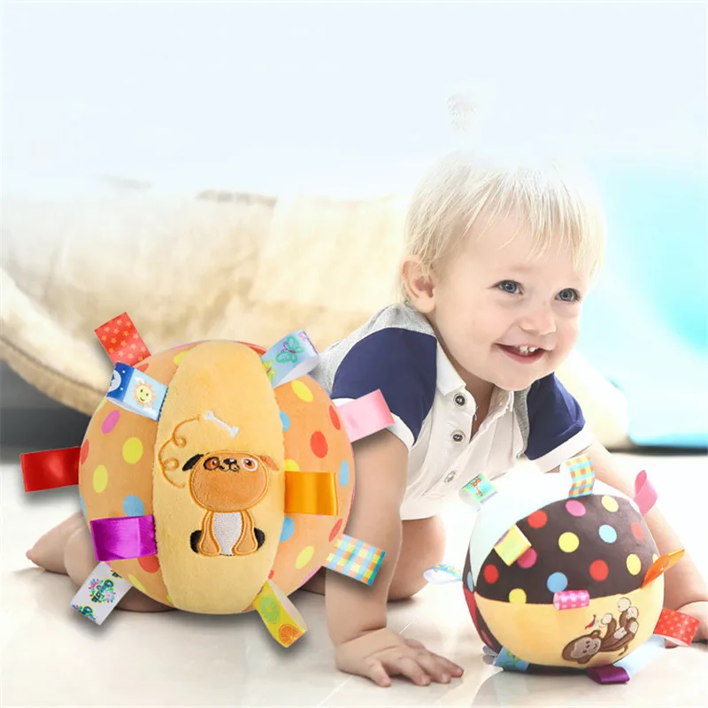 

Colorful Baby Children's Ring Bell Ball Baby Cloth Music Sense Learning Toy Ball Educational Cotton Hand Grasp Rattle Ball